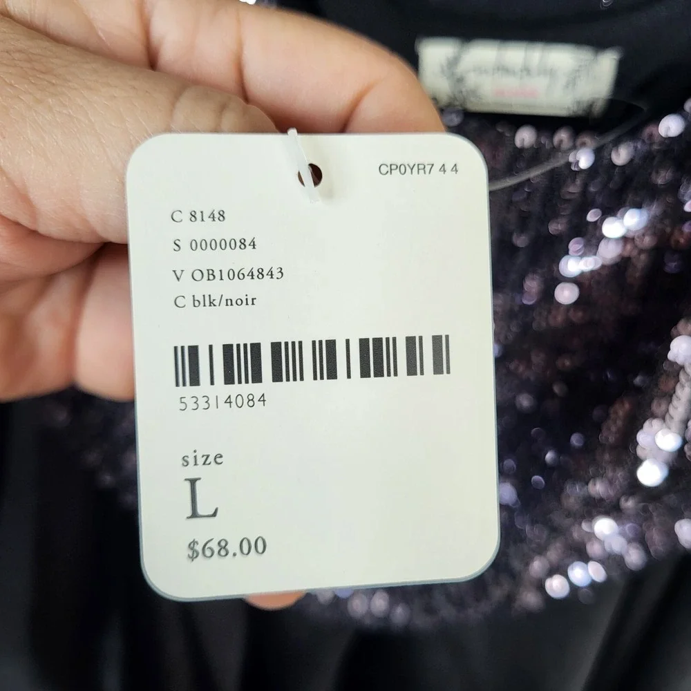 NEW Free people Intimately Turn it on Size L Women's Sequin Tank top